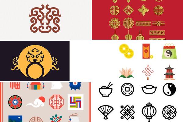传统元素ICON配色的图片