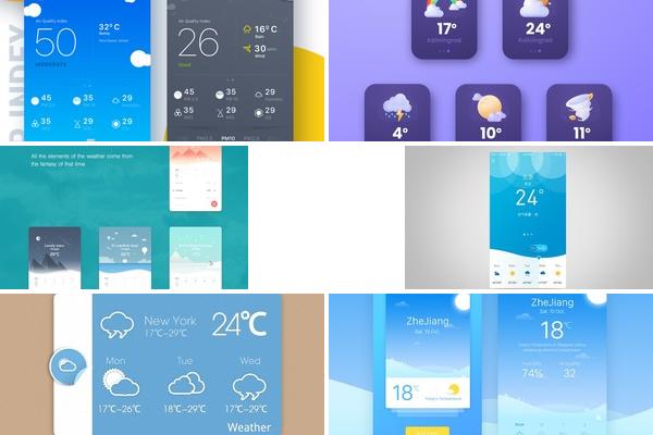 扁平化天气UI设计