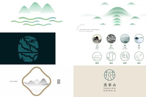 翠绿山水新中式LOGO设计