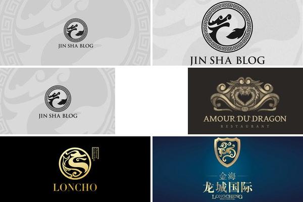 金色龙纹新中式LOGO设计