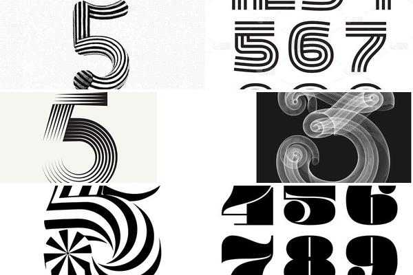 黑白数字5设计的图片