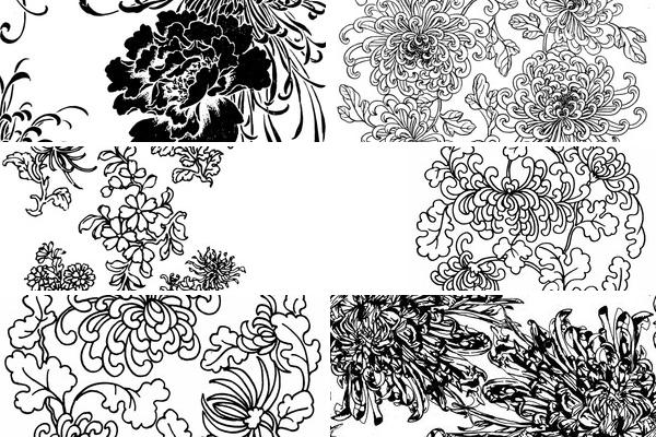 菊花四方连续纹样的图片