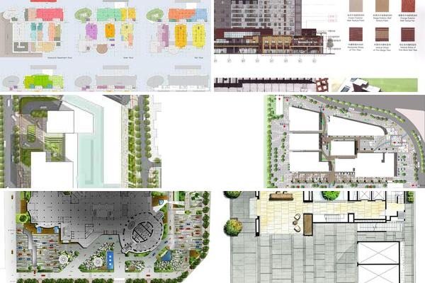 商业建筑彩色平面图