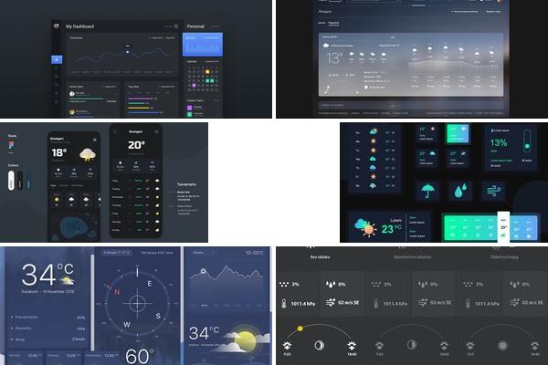 深色系天气UI框架