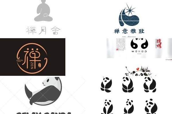 禅意熊猫LOGO设计