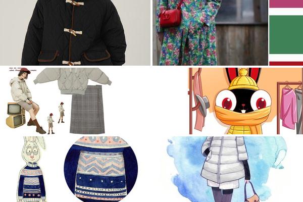 有兔兔设计棉服的图片