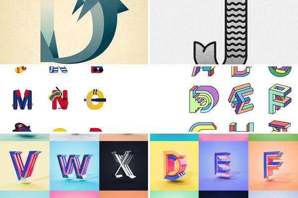 字母设计鱼的图片