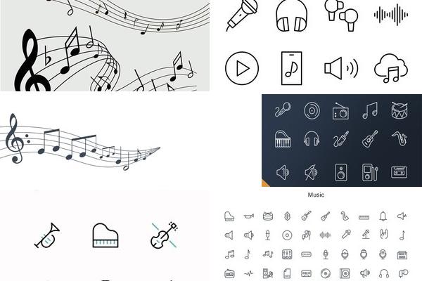 线性音乐图标元素
