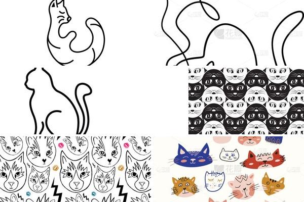 单独纹样猫咪的图片