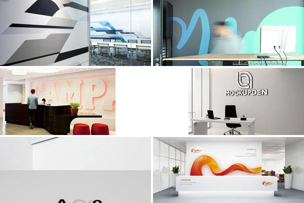 办公空间LOGO背景墙方案的图片