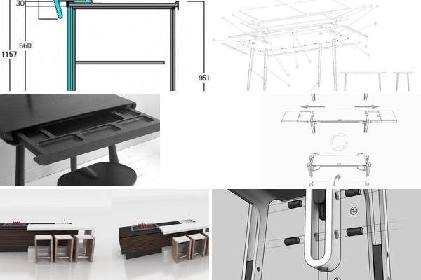 可伸缩吧桌设计