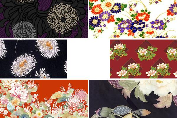 日本和服花朵纹样的图片