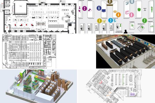 超市设计绘画