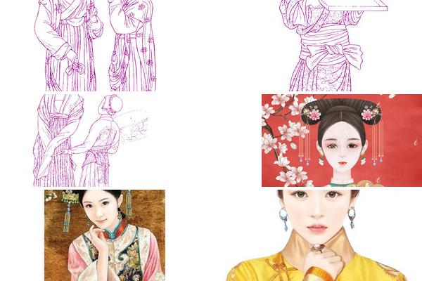 女古装绘画设计的图片